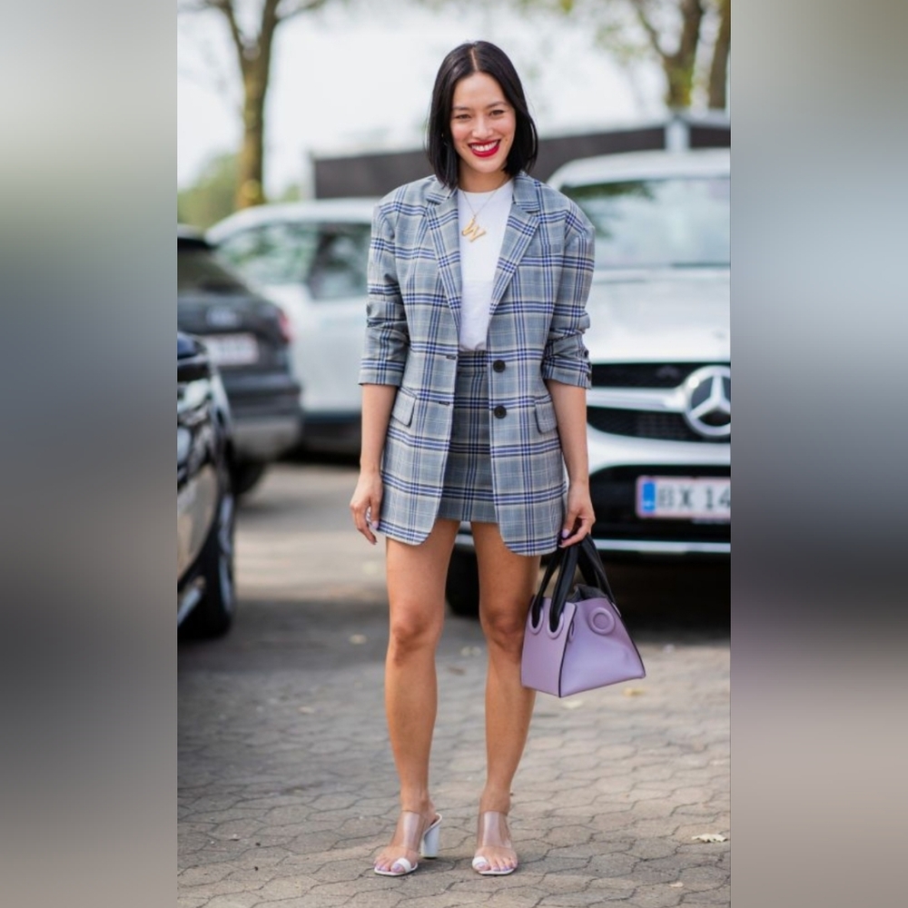 Double Breast Grid Pane Houndstooth Blazer w/ pockets! B & W S… - Picture 9 of 14